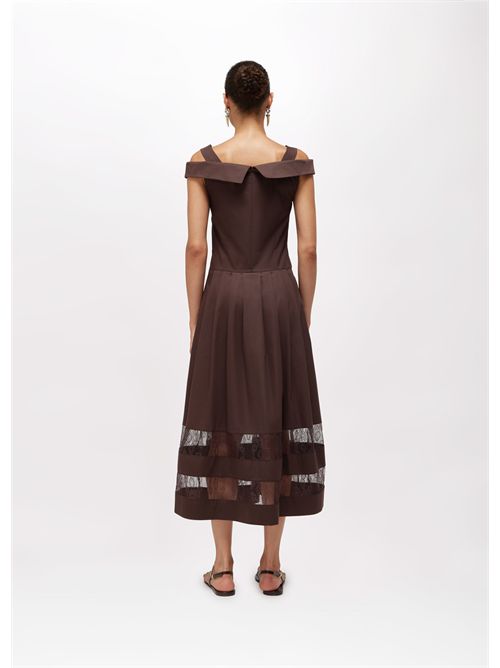 Abito midi in cotone e pizzo BLUGIRL BLUMARINE | RA6154T544A/90913